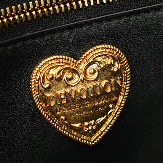 Dolce & Gabbana Black Devotion Quilted Flap Shoulder Bag-Dolce & Gabbana-THE CLOSET