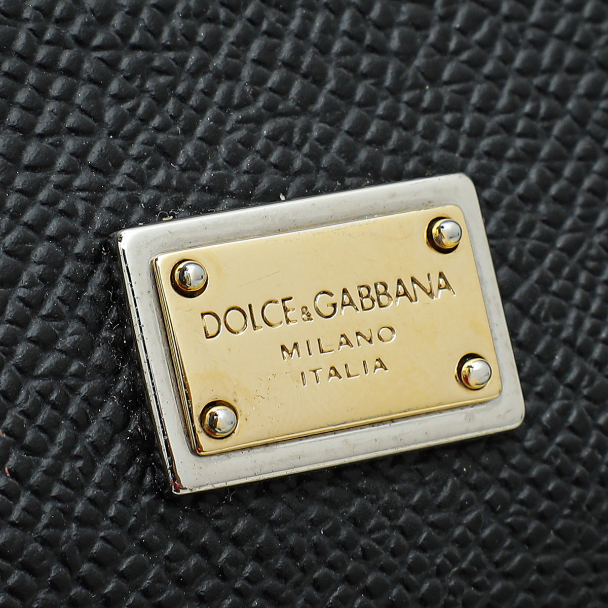 Dolce & Gabbana Black Multicolor Studded Handle Sicily Small Bag