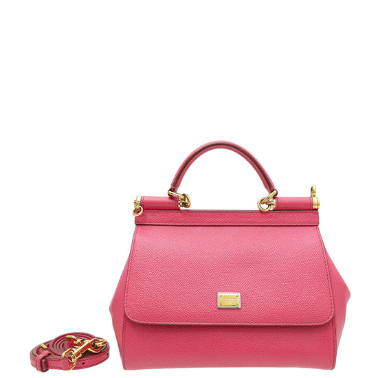 Dolce & Gabbana Pink Dauphine Sicily Small Bag