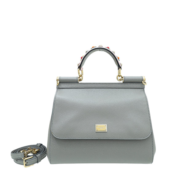 Dolce & Gabbana Grey Dauphine Sicily Medium Bag