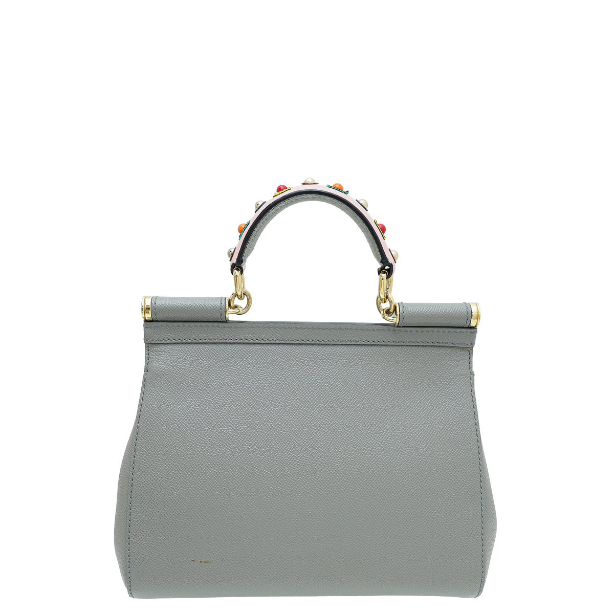 Medium Sicily handbag in dauphine leather in White