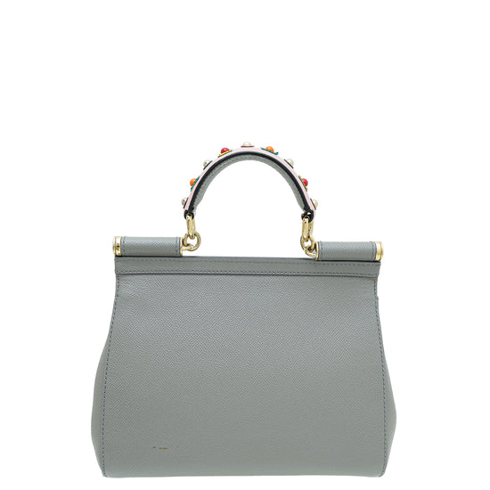 Dolce & Gabbana Grey Dauphine Sicily Medium Bag