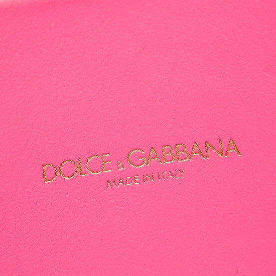 Dolce & Gabbana Fuchsia Raffia Woven Devotion Envelope Small Shoulder Bag