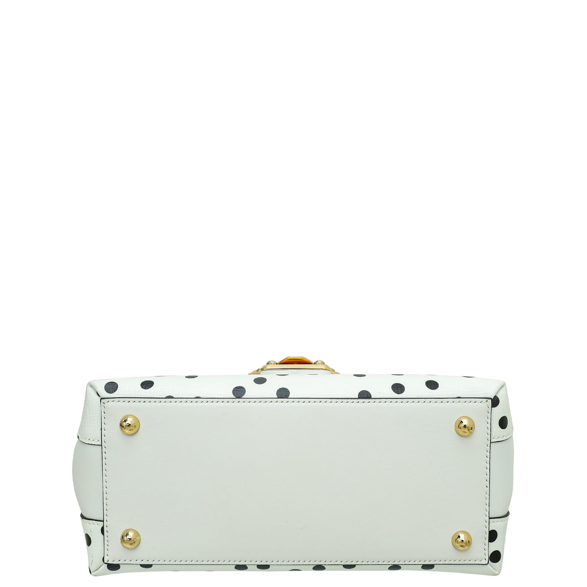 Dolce & Gabbana Bicolor Polka Dot Print Lucia Satchel Bag