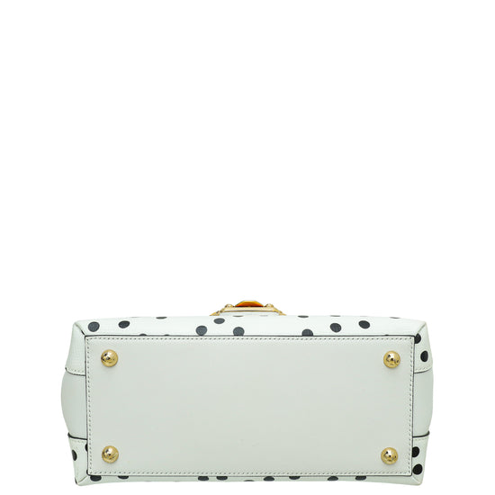 Dolce & Gabbana Bicolor Polka Dot Print Lucia Satchel Bag