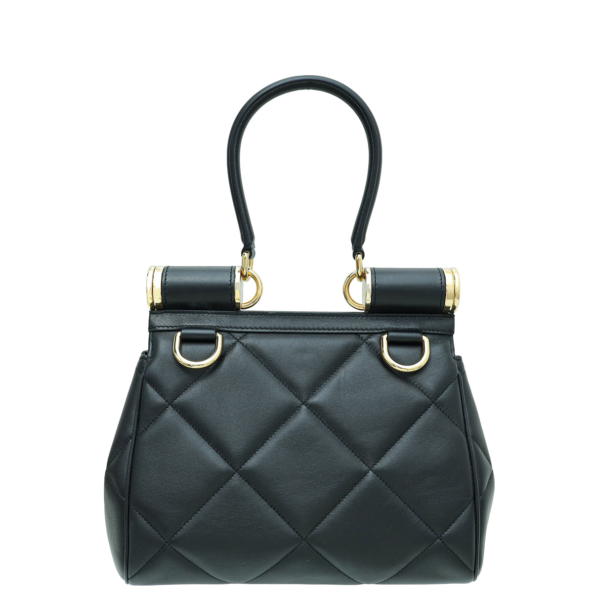 Dolce & Gabbana Black 90's Sicily Quilted Medium Shoulder Bag