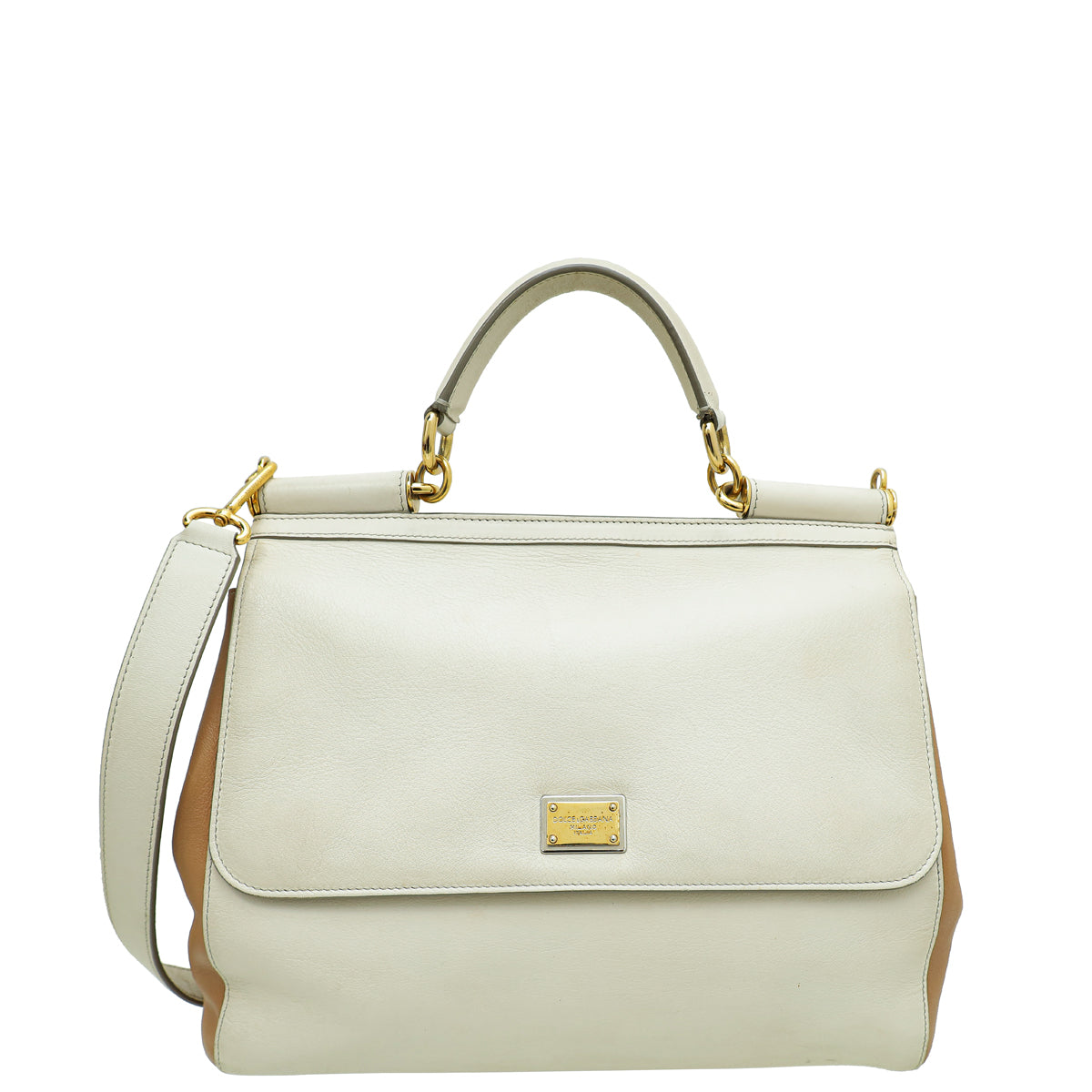 Dolce & Gabbana Bi-Color Miss Sicily Large Satchel Bag-Dolce & Gabbana-THE CLOSET
