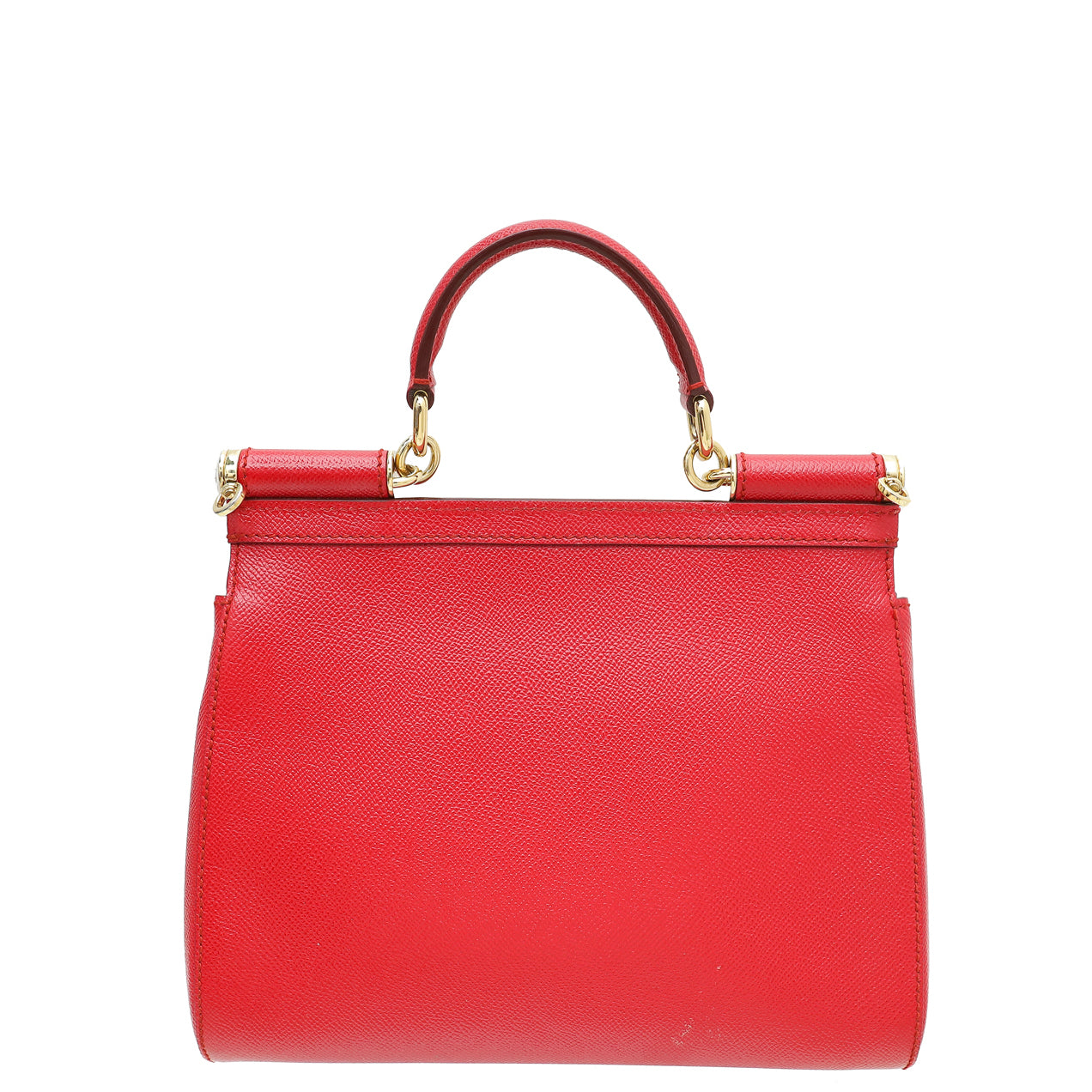 Dolce & Gabbana Red Dauphine Sicily Medium Flap Bag-Dolce & Gabbana-THE CLOSET