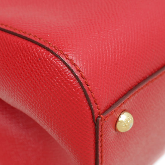 Dolce & Gabbana Red Dauphine Sicily Medium Flap Bag