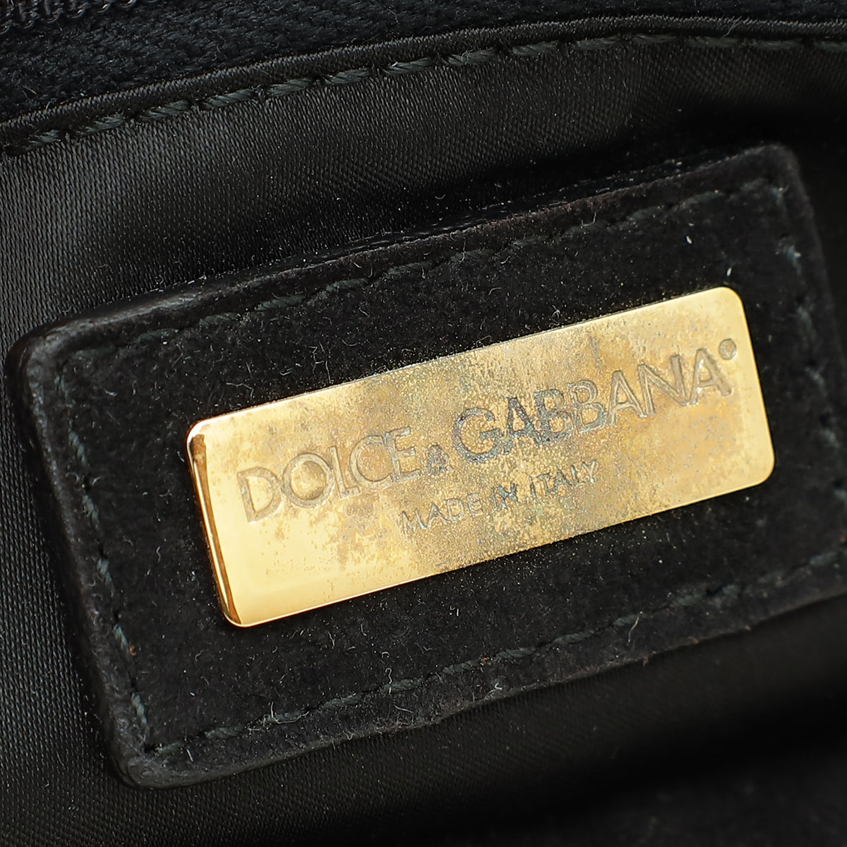 Dolce & Gabbana Gold Sequins Miss Charles Flap Bag
