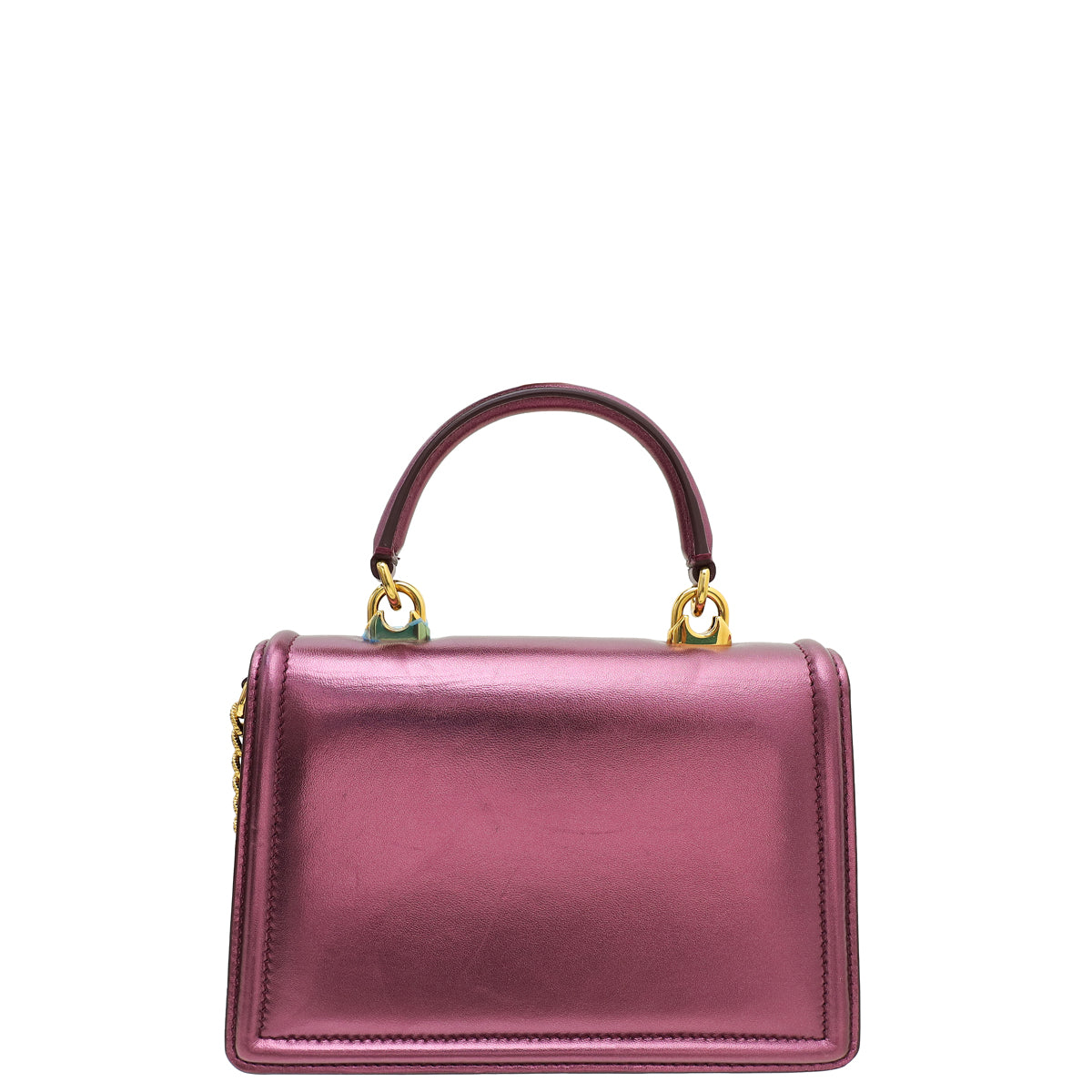 Dolce & Gabbana Metallic Violet Devotion Top Handle Chain Bag-Dolce & Gabbana-THE CLOSET