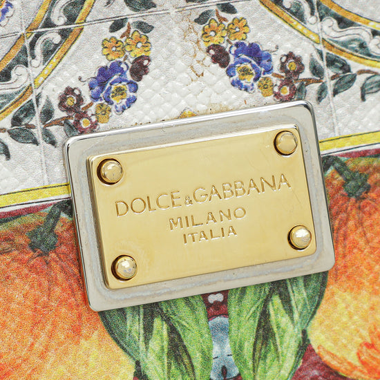 Dolce & Gabbana Multicolor Miss Sicily Printed Medium Bag