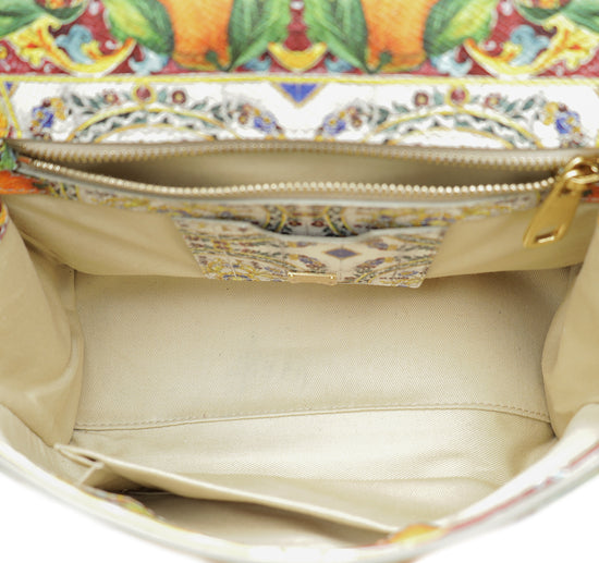 Dolce & Gabbana Multicolor Miss Sicily Printed Medium Bag