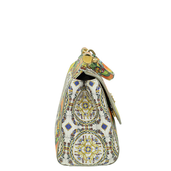 Dolce & Gabbana Multicolor Miss Sicily Printed Medium Bag