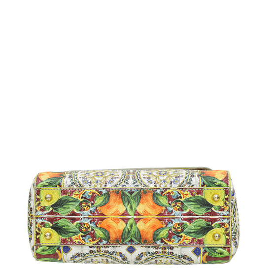 Dolce & Gabbana Multicolor Miss Sicily Printed Medium Bag