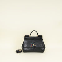 Dolce & Gabbana Black Sicily Iguana Print Medium Bag