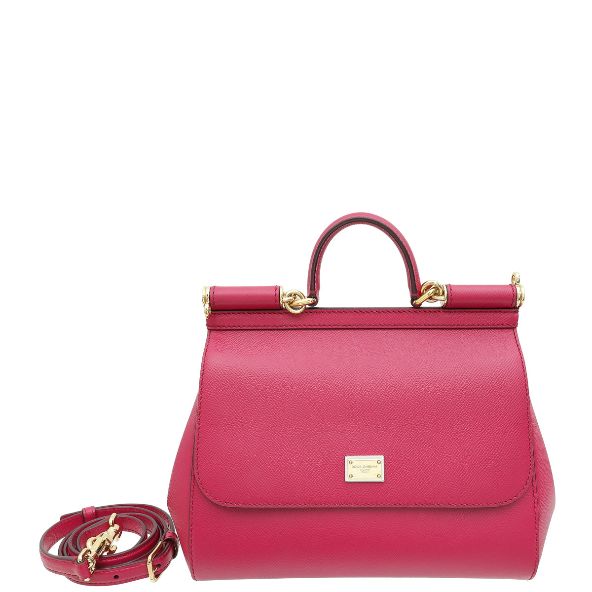 Dolce & Gabbana Fuchsia Sicily Dauphine Medium Bag-Dolce & Gabbana-THE CLOSET