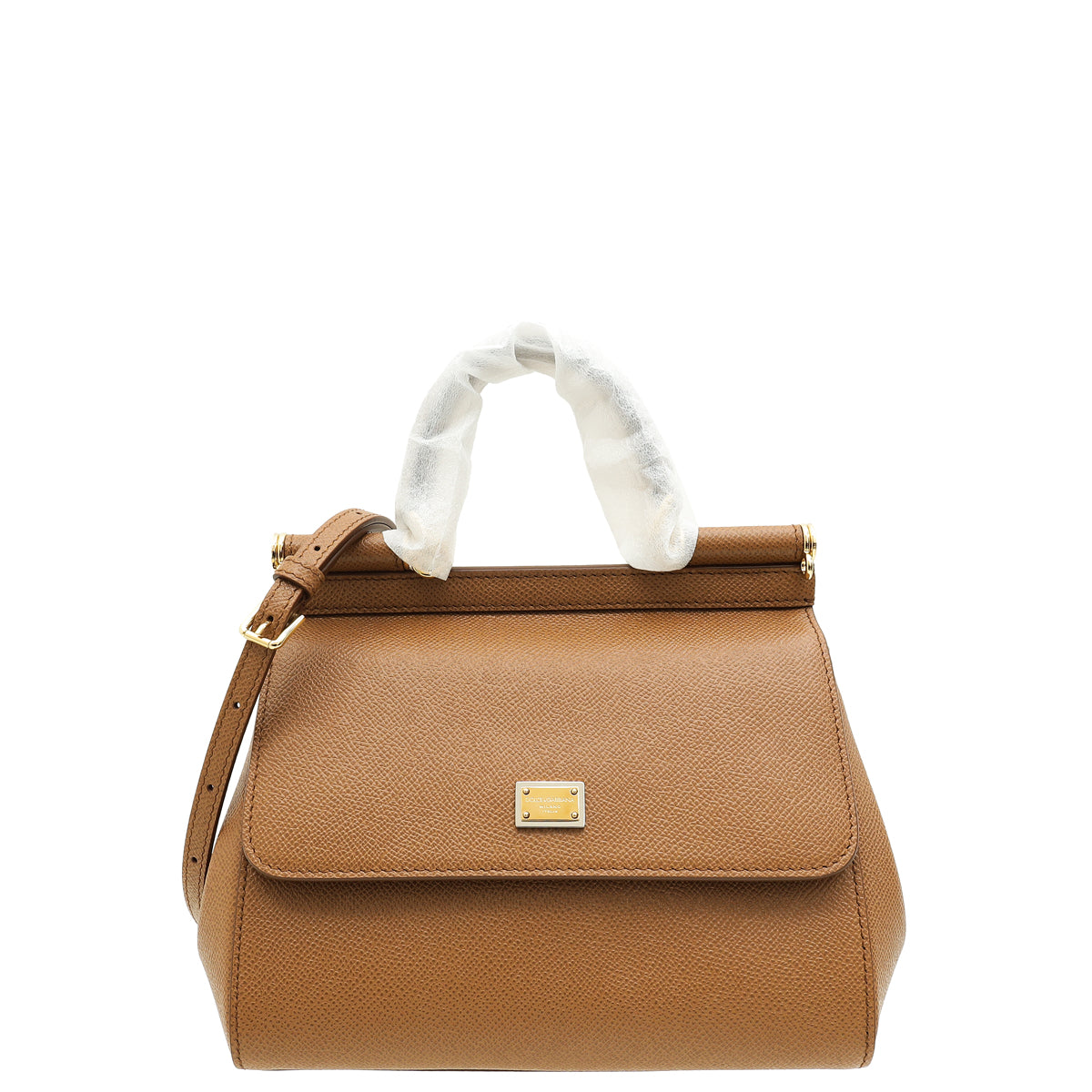 Dolce & Gabbana Brown Dauphine Sicily Small Flap Bag