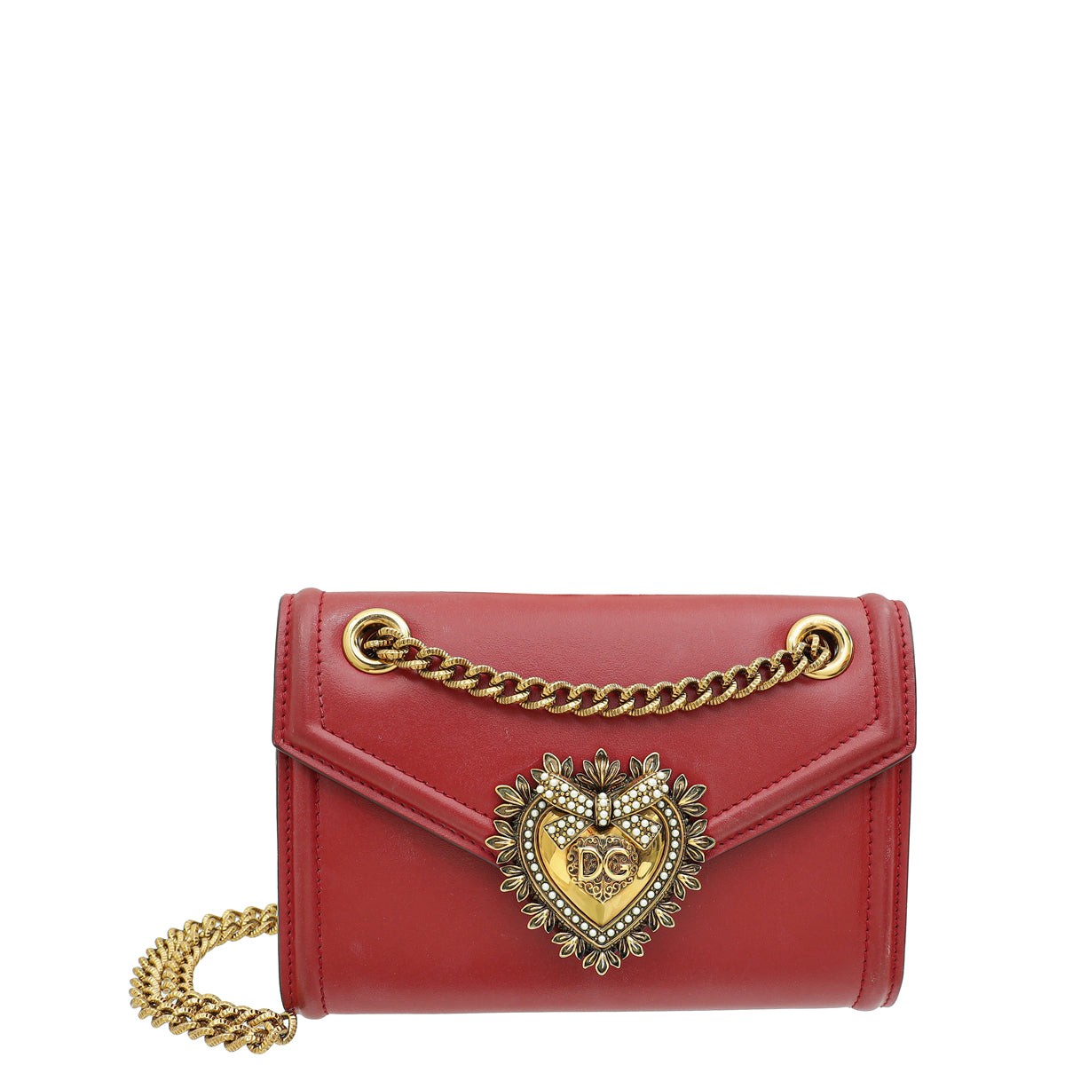 Dolce & Gabbana Red Devotion Wallet On Chain-Dolce & Gabbana-THE CLOSET