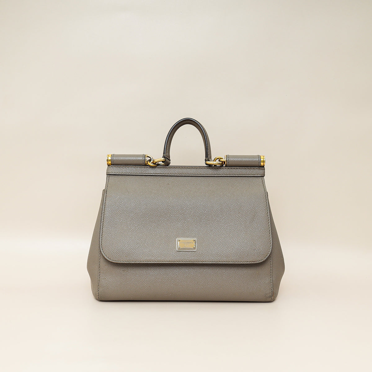 Dolce & Gabbana Grey Sicily Dauphine Medium Bag-Dolce & Gabbana-THE CLOSET