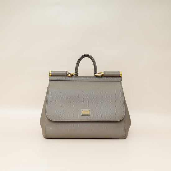 Dolce & Gabbana Grey Sicily Dauphine Medium Bag