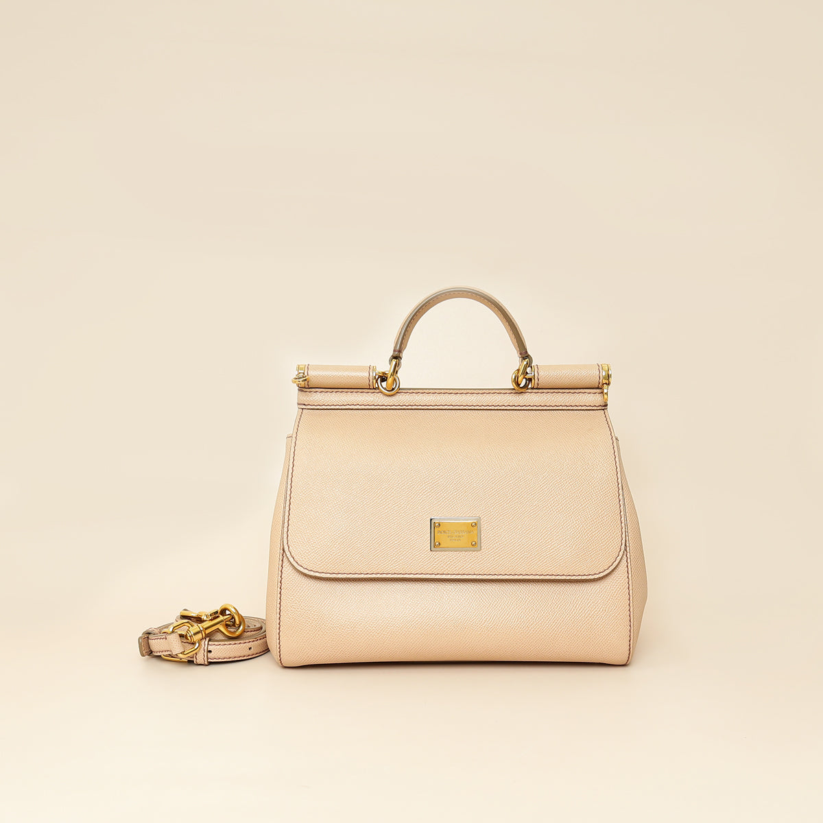Dolce & Gabbana Nude Sicily Dauphine Medium Bag-Dolce & Gabbana-THE CLOSET