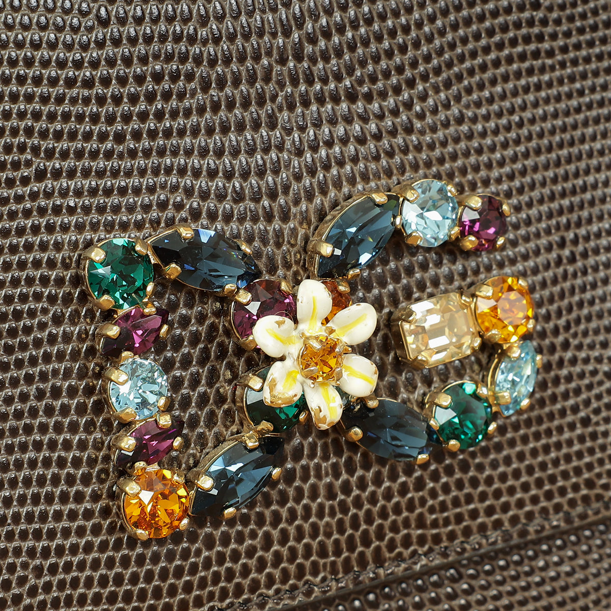 Dolce & Gabbana Dark Gray DG Crystal Medium Sicily Bag-Dolce & Gabbana-THE CLOSET