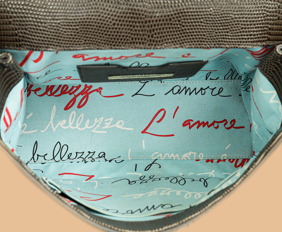 Dolce & Gabbana Dark Gray DG Crystal Medium Sicily Bag-Dolce & Gabbana-THE CLOSET