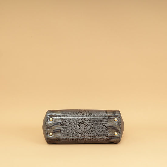 Dolce & Gabbana Dark Gray DG Crystal Medium Sicily Bag-Dolce & Gabbana-THE CLOSET