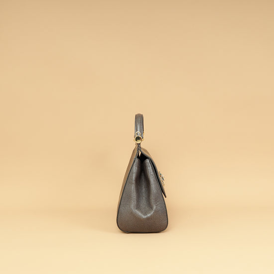 Dolce & Gabbana Dark Gray DG Crystal Medium Sicily Bag-Dolce & Gabbana-THE CLOSET