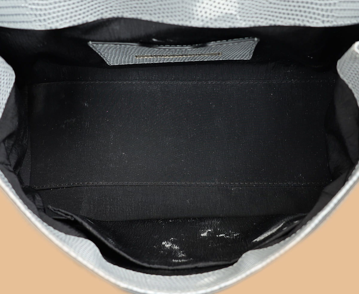 Dolce & Gabbana Light Gray DG Crystal Medium Sicily Bag-Dolce & Gabbana-THE CLOSET