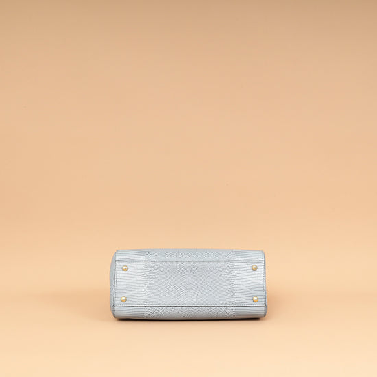 Dolce & Gabbana Light Gray DG Crystal Medium Sicily Bag-Dolce & Gabbana-THE CLOSET