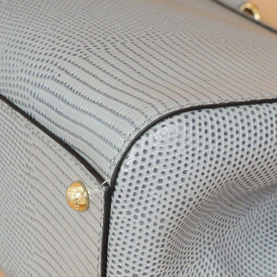 Dolce & Gabbana Light Gray DG Crystal Medium Sicily Bag-Dolce & Gabbana-THE CLOSET