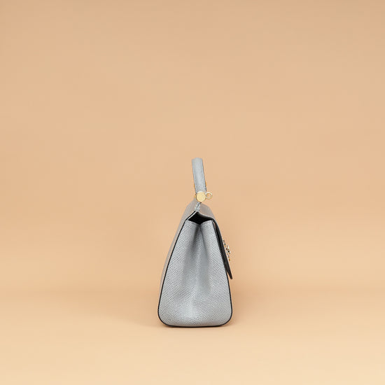 Dolce & Gabbana Light Gray DG Crystal Medium Sicily Bag-Dolce & Gabbana-THE CLOSET