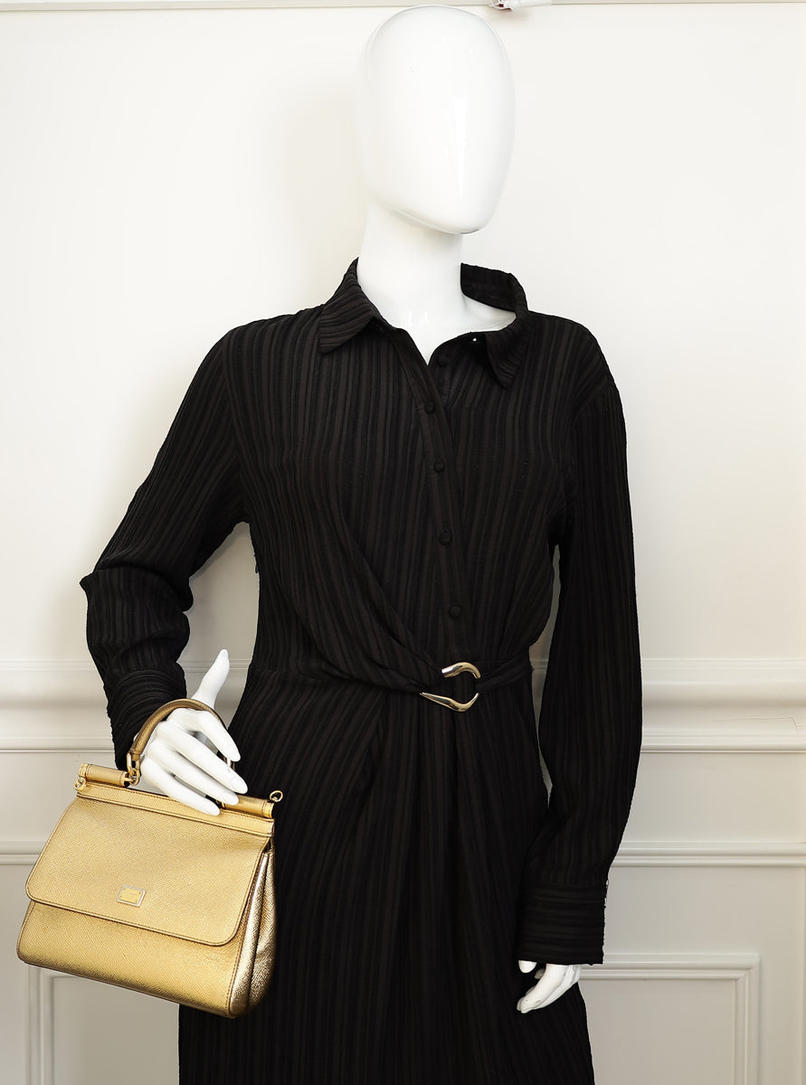 Dolce & Gabbana Metallic Gold Sicily Dauphine Small Bag-Dolce & Gabbana-THE CLOSET