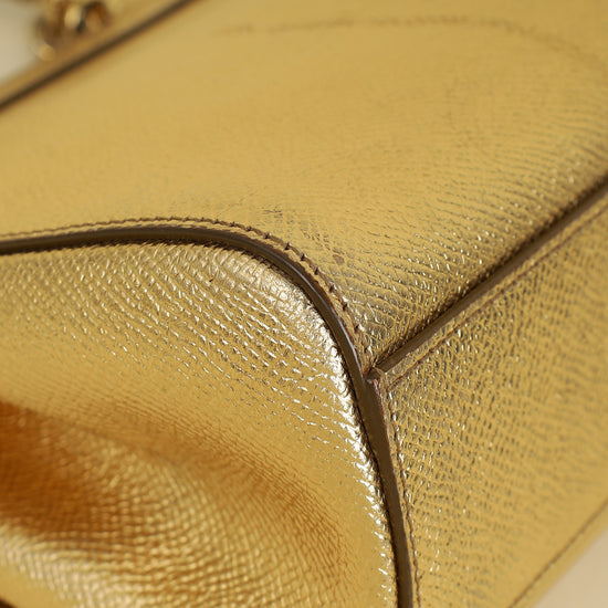 Dolce & Gabbana Metallic Gold Sicily Dauphine Small Bag-Dolce & Gabbana-THE CLOSET