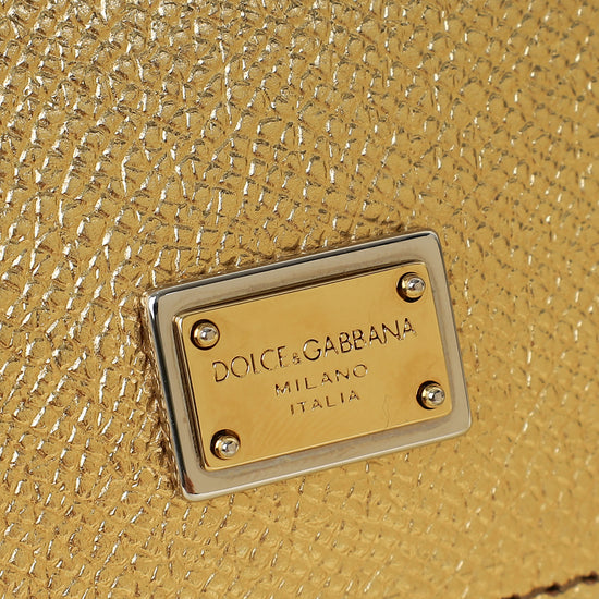 Dolce & Gabbana Metallic Gold Sicily Dauphine Small Bag-Dolce & Gabbana-THE CLOSET