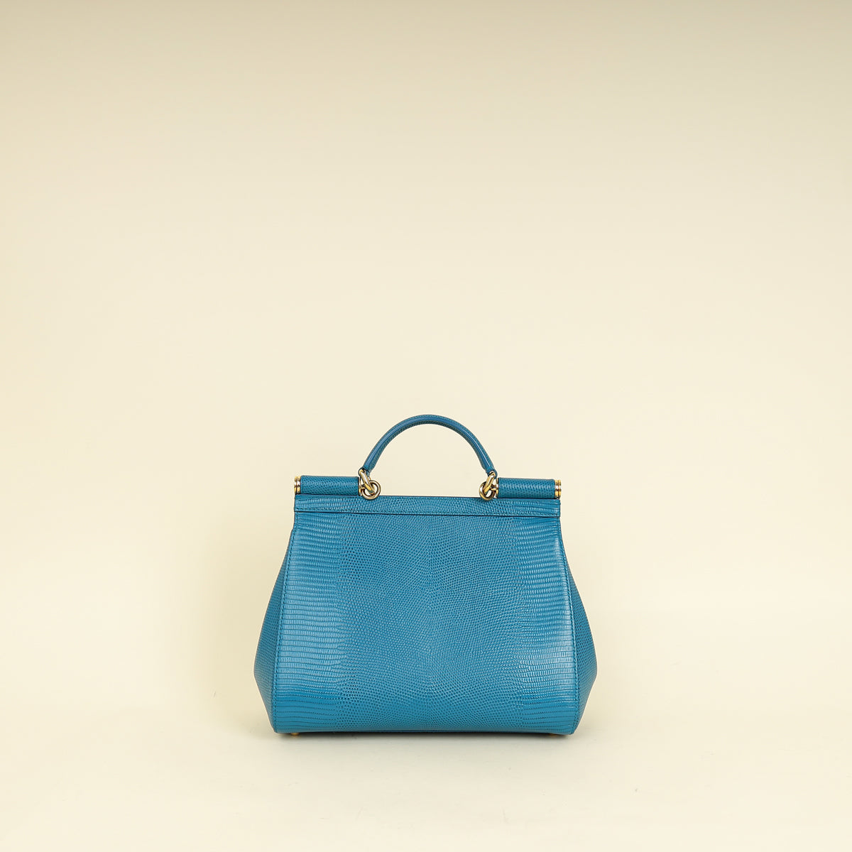 Dolce & Gabbana Blue Sicily Iguana Print Medium Bag-Dolce & Gabbana-THE CLOSET