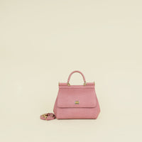 Dolce & Gabbana Pink Lizard Embossed Sicily Small Bag