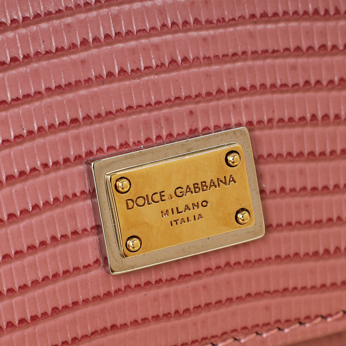Dolce & Gabbana Pink Lizard Embossed Sicily Small Bag – THE CLOSET