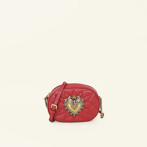 Dolce & Gabbana Red Devotion Quilted Camera Bag