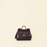 Dolce & Gabbana Burgundy Sicily Iguana Print Medium Flap Bag-Dolce & Gabbana-THE CLOSET