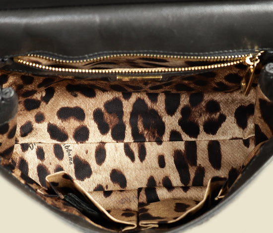 Dolce & Gabbana Dark Grey Python  Sicily Medium Bag