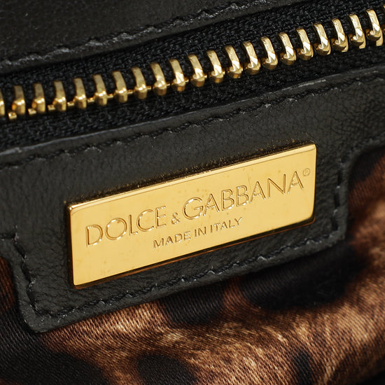 Dolce & Gabbana Dark Grey Python  Sicily Medium Bag