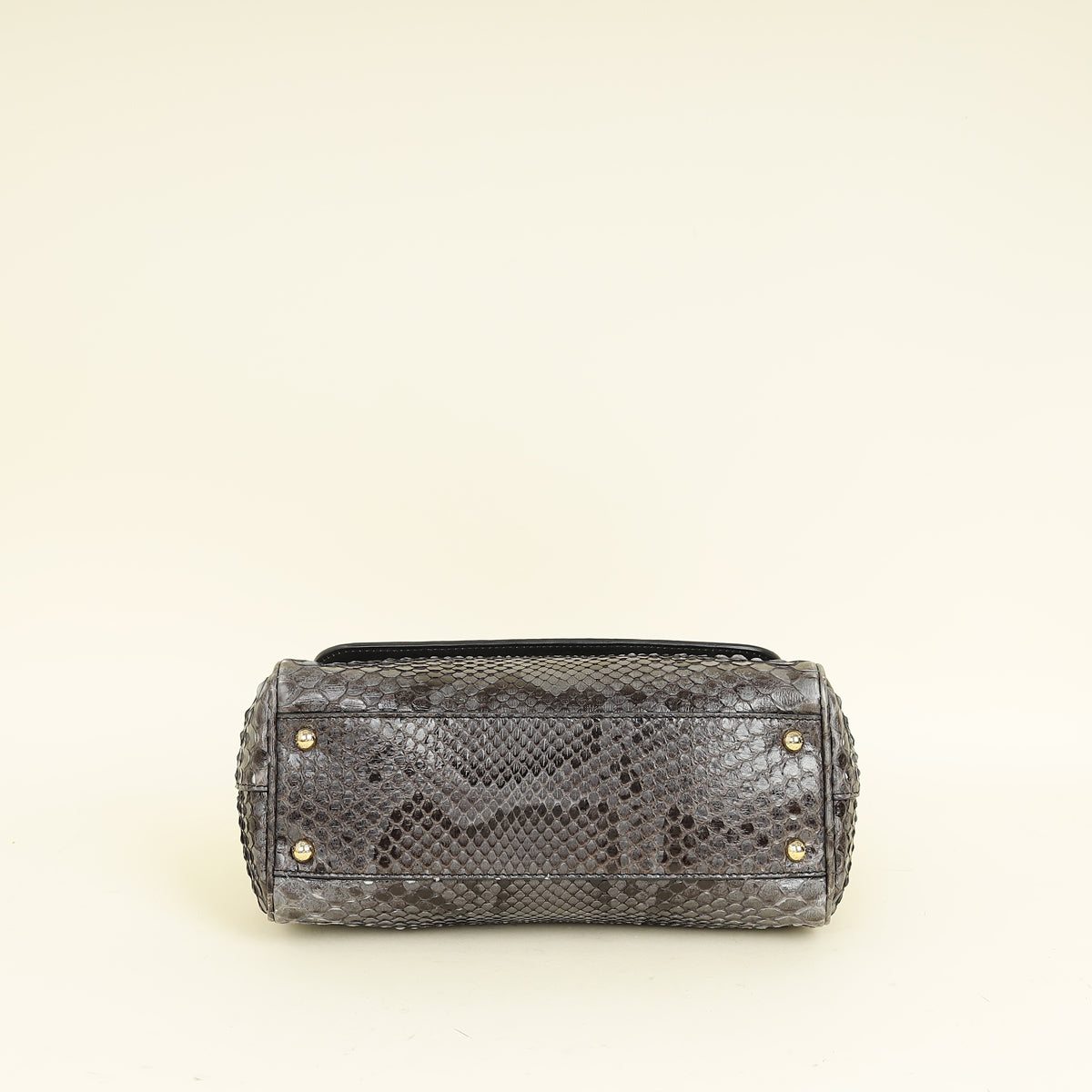 Dolce & Gabbana Dark Grey Python  Sicily Medium Bag