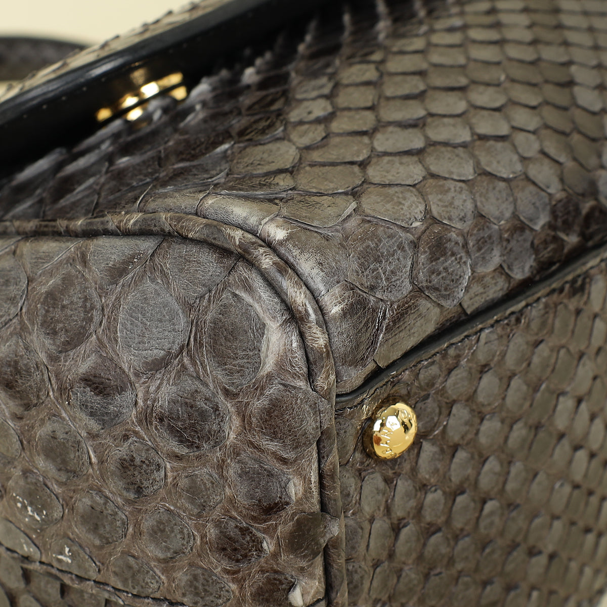 Dolce & Gabbana Dark Grey Python  Sicily Medium Bag