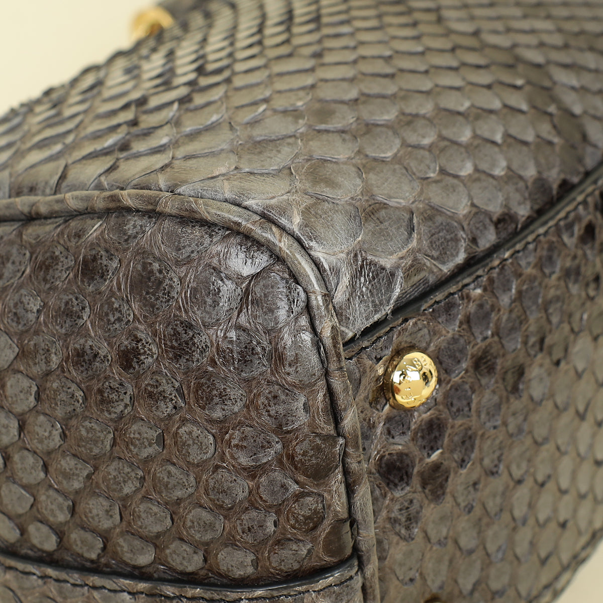 Dolce & Gabbana Dark Grey Python  Sicily Medium Bag