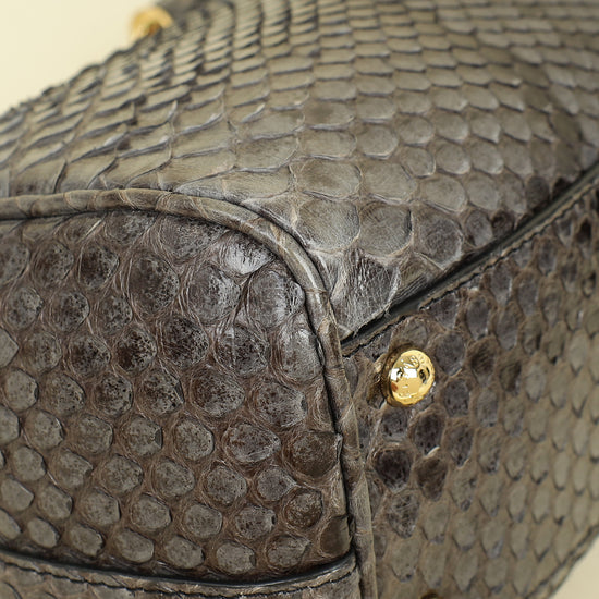 Dolce & Gabbana Dark Grey Python  Sicily Medium Bag