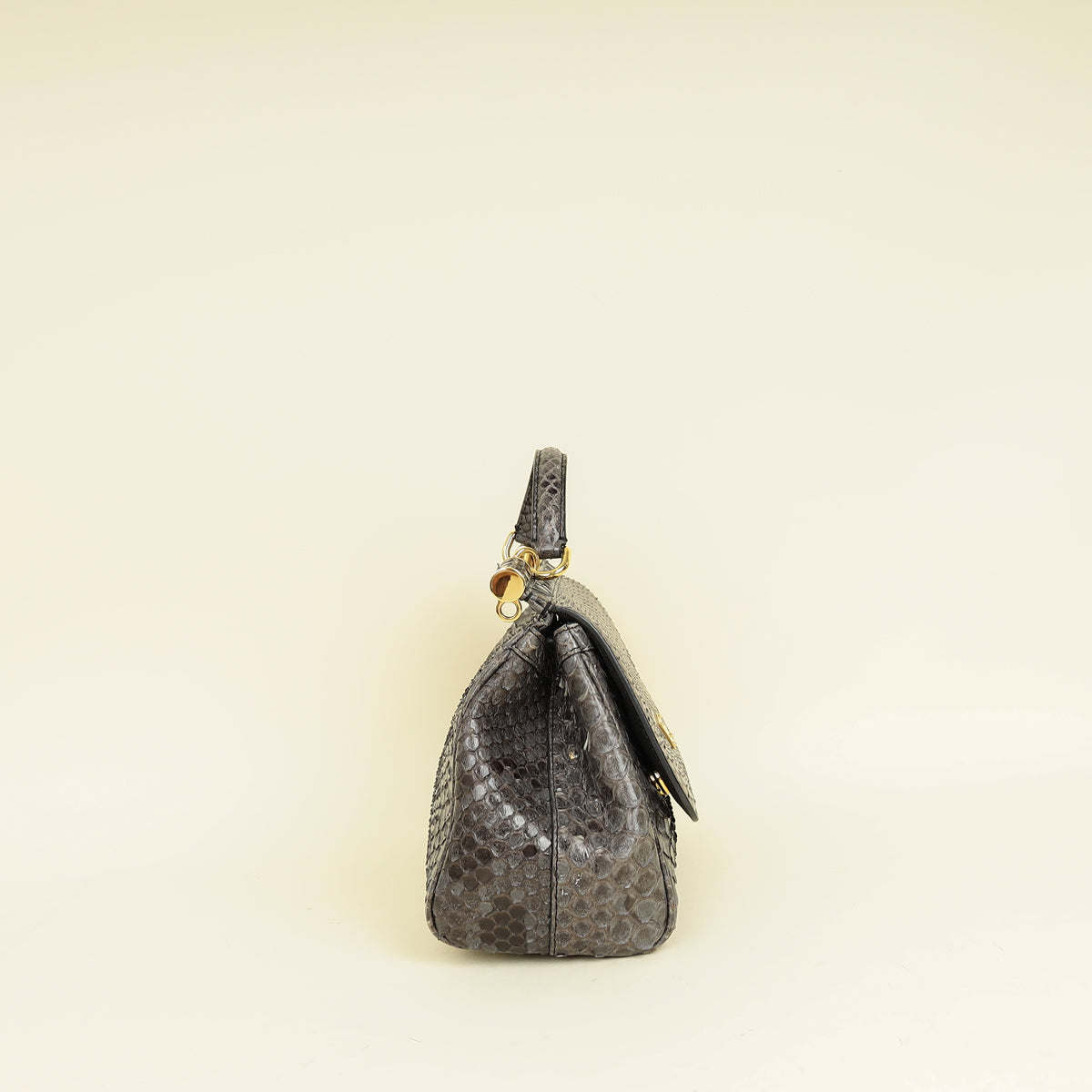 Dolce & Gabbana Dark Grey Python  Sicily Medium Bag