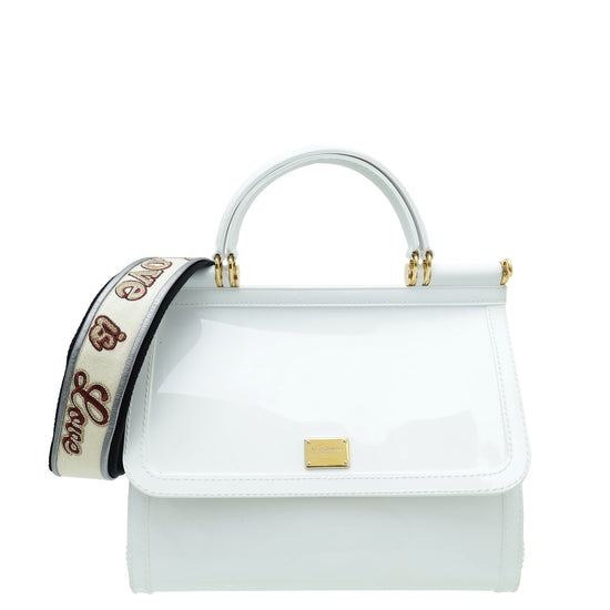 Dolce & Gabbana White Rubber Sicily Bag